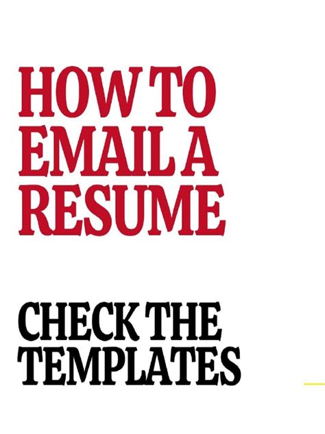 How To Email A Resume - Free Templates | PDF