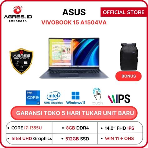 Jual ASUS Vivobook 15 A1504VA Touch Core I7 1355 Gen 13 RAM 8GB 512GB