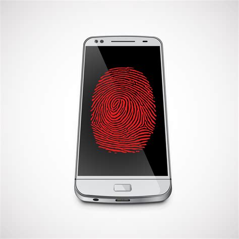 Fingerprint On A Realistic Smartphones Screen Vector Illustration