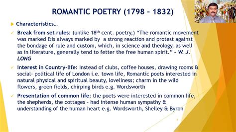 Characteristics Of Romantic Poetry By Asst Prof Vinodkumar Ashok