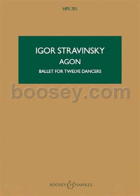 Igor Stravinsky Agon Hawkes Pocket Score Hps