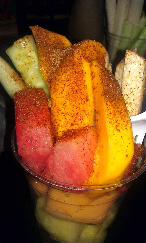 Fruta Con Chile Y Limon Jicama Sandía Pepino Y Mangoor Jicama