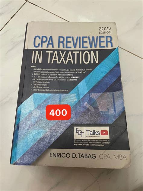 Cpa Reviewer In Taxation By Tabag Hobbies Toys Books Magazines