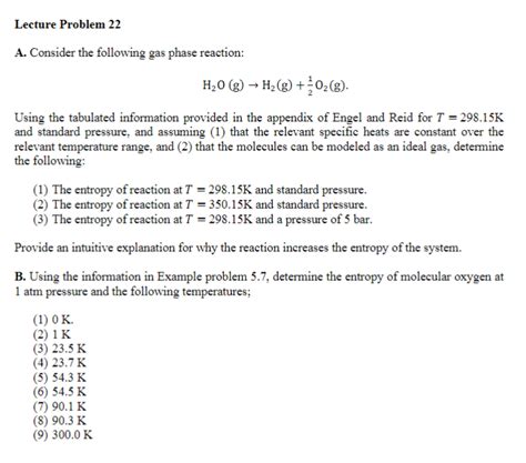 Solved A Consider The Following Gas Phase Reaction Chegg