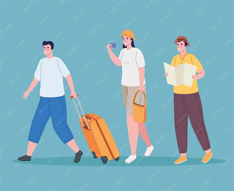 Premium Vector | Group of young travelers
