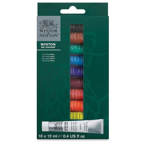 Winsor Newton Winton Oil Paint Set Of 10 Assorted Colors 12 Ml