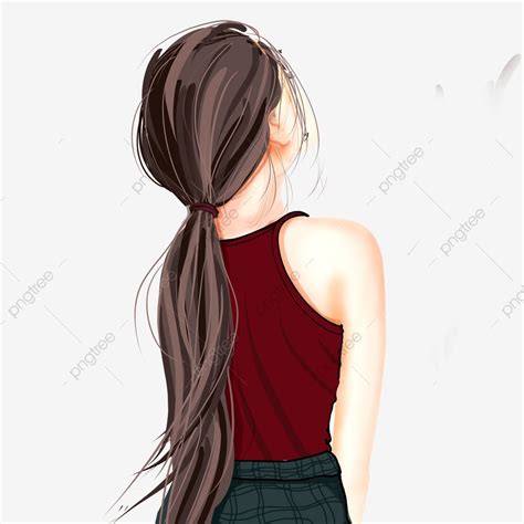 Hermosa Chica De Dibujos Animados Pintados A Mano Png Vectores Psd E