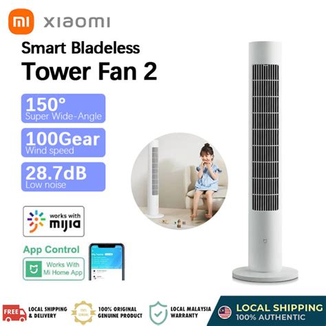 Xiaomi Smart Bladeless Tower Fan Smart Wifi Connect With Mijia App Dc