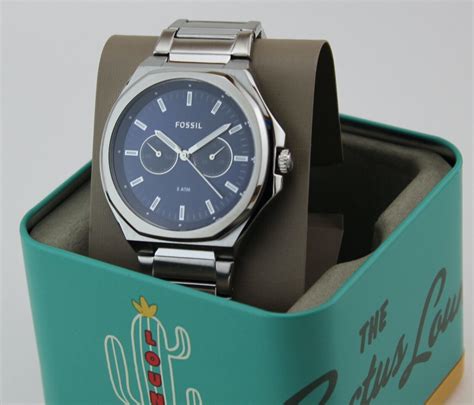 New Authentic Fossil Evanston Silver Blue Chronograph Bq2610 Mens Watch 796483536081 Ebay