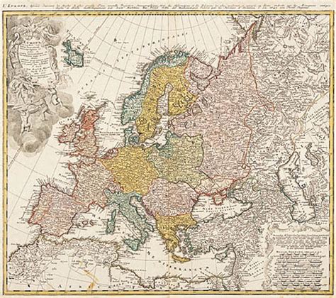 Nieznany Artysta MAPA EUROPY 1743 Artinfo Pl Portal Rynku Sztuki