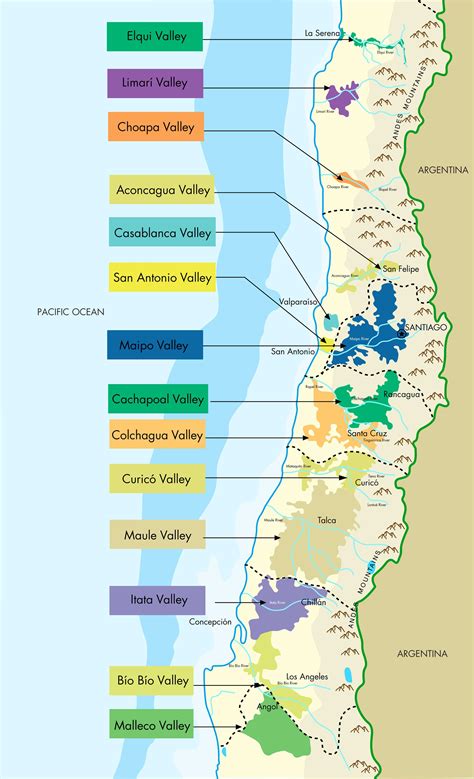 Chilean Wine Valleys Chilean Wine Chile Wine Wine Map