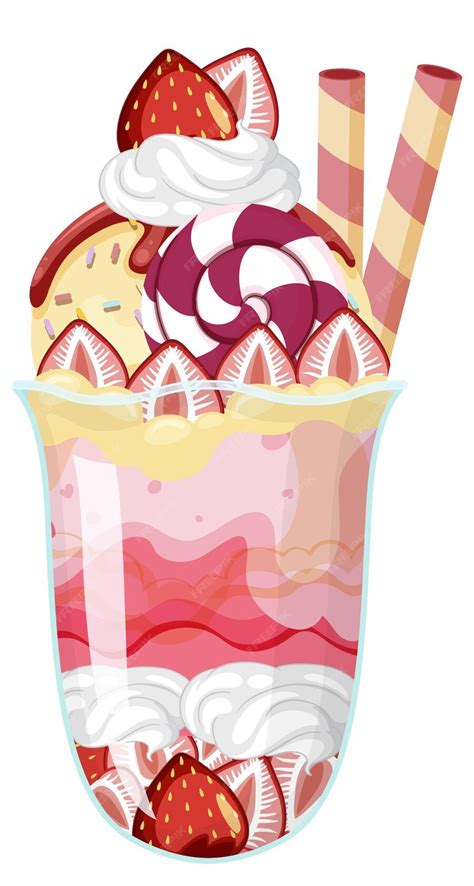 Premium Vector Ice Cream Sundae Served In A Glass