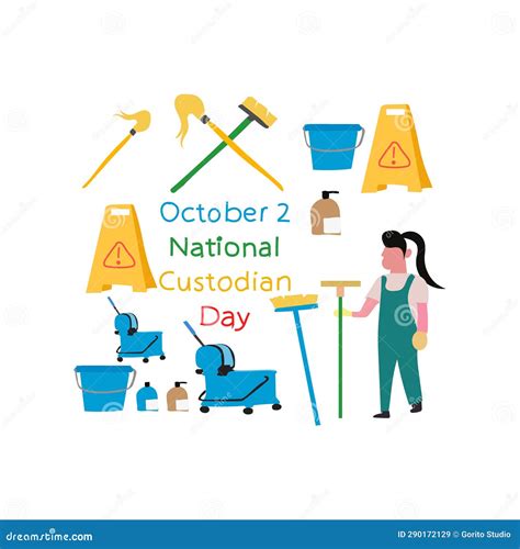 National Custodian Day Stock Illustration Illustration Of October