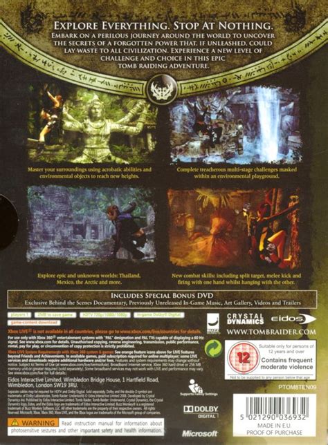 Tomb Raider Underworld Limited Edition 2008 Xbox 360 Box Cover Art