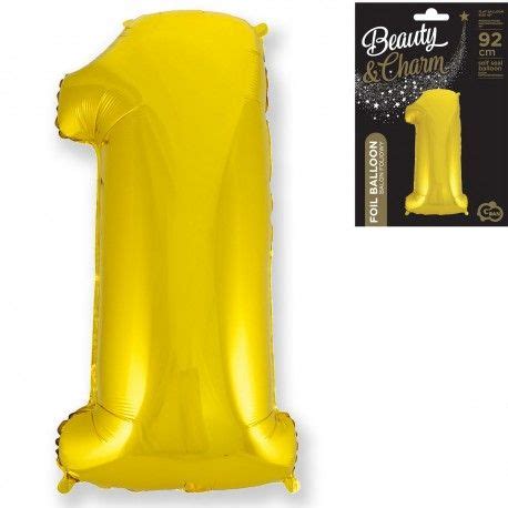 632245 ZŁOTY BALON FOLIOWY CYFRA 1 B C 92 cm GODAN Hurtownia