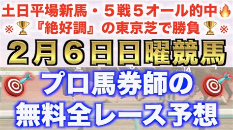 【2月6日日曜競馬予想】土曜も新馬戦的中 プロ馬券師の全レース平場予想を無料公開！ 競馬動画まとめ