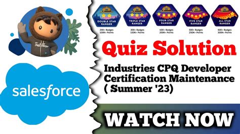 Industries Cpq Developer Certification Maintenance Summer