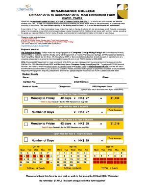 Fillable Online Rc Enrolment Form Year Year Oct Dec