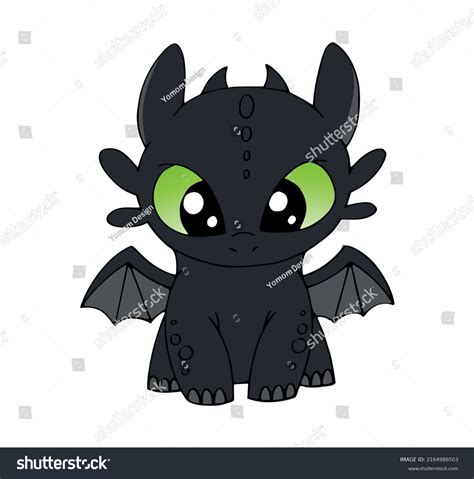 Toothless Dragon Cute Cartoon Illustration Stock Vector Royalty Free 2164986503 Shutterstock