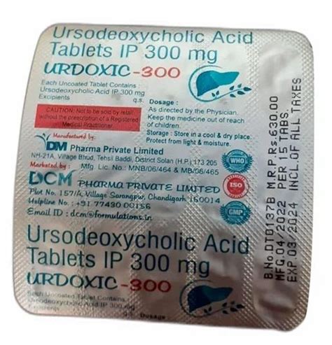 Urdoxic 300 Ursodeoxycholic Acid Tablets 300mg Packaging Type Box At