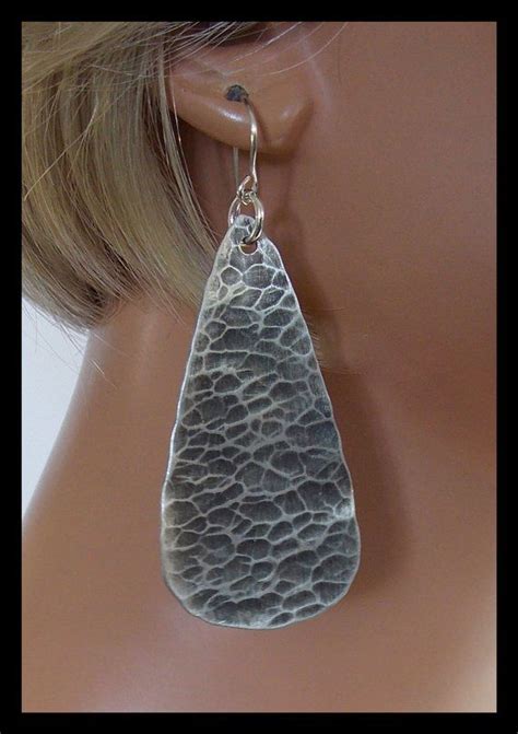 MARTILLADO TEARDROPS Handforged Martillado Aretes Etsy Metal Earrings