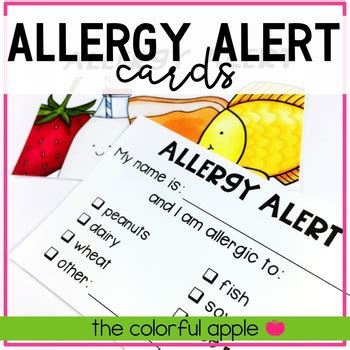 Food Allergy Cards Printable