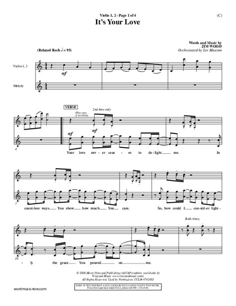 It S Your Love Violin Sheet Music Pdf Jim Wood Praisecharts