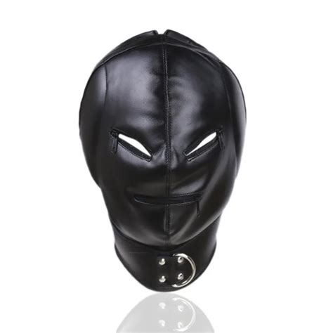 Bdsm Soft Pu Leather Bondage Restraints Hood Mask Funny Sex Mask Adult