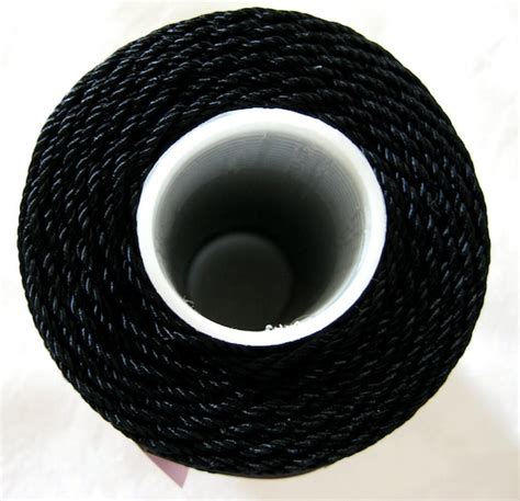 3 ply Nylon Macrame cord Black size 18 Crochet by crochetgal