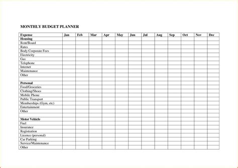 Free Monthly Spreadsheet Templates - Template Calendar Design