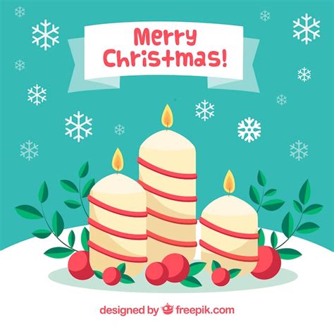 Fondo De Feliz Navidad Con Velas Vector Gratis