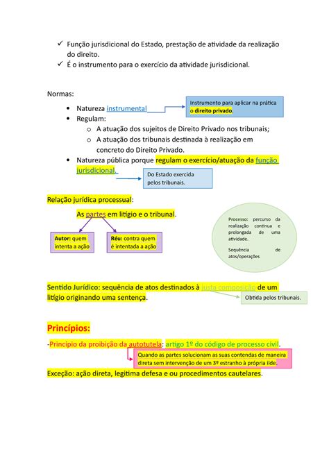 Aula 1 principios Apontamentos de aula Função jurisdicional do