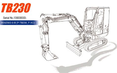 Takeuchi TB230 Mini Excavator Parts Manual