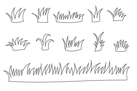 Grass Clipart Black And White Outline