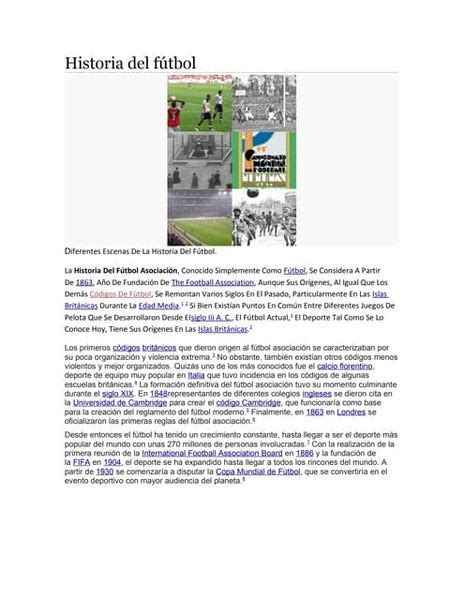 Historia Y Evolución Del Fútbol Pptx