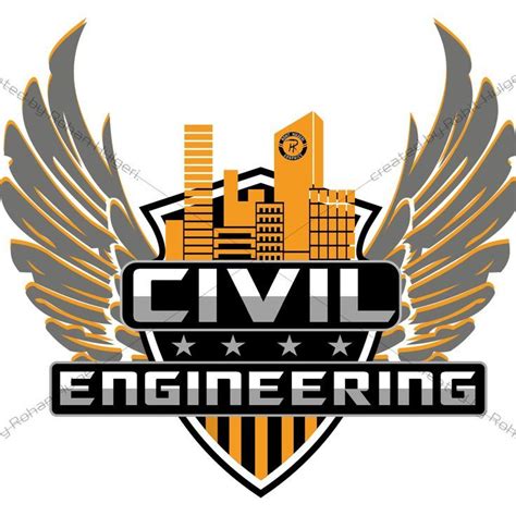 Civil Engineering Logo with Wings and Buildings