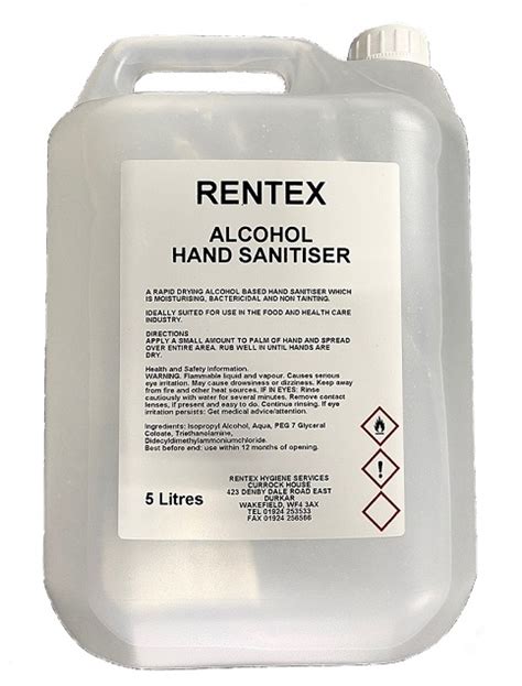 Alcohol Hand Sanitiser Liquid Gel 5 Litre Uk Made