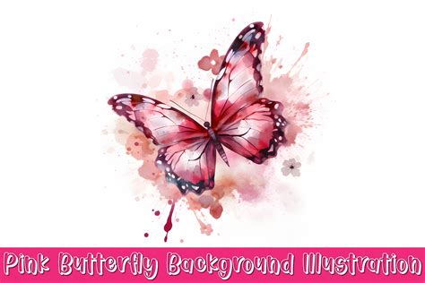 Pink Butterfly With Flowers Sublimation Graphic By Magic Craft