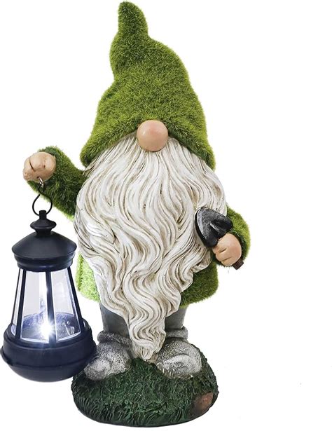 TERESA S COLLECTIONS 33cm Drôle GNOME Nain Statue de Jardin Extérieur