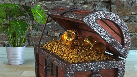 Old Treasure Chest Open 3D Model 39 3ds Blend C4d Fbx Max Ma