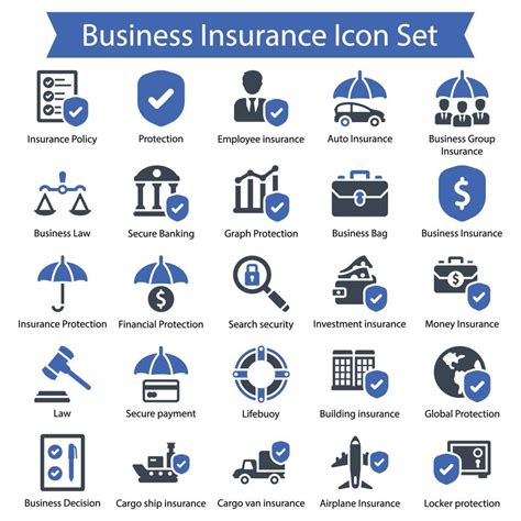 Business Insurance Icon Set 3661132 Vector Art At Vecteezy