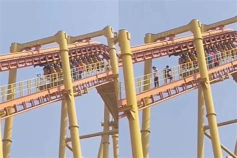 Ngeri Roller Coaster Ini Mendadak Berhenti Dan Bikin Para Turis Panik