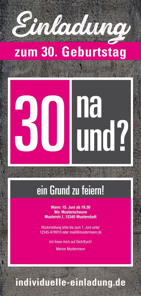 Einladungskarte Zum 30 Geburtstag