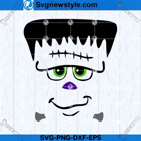 Halloween Frankenstein Face Svg Design Png Dxf Eps Cut File Svg In