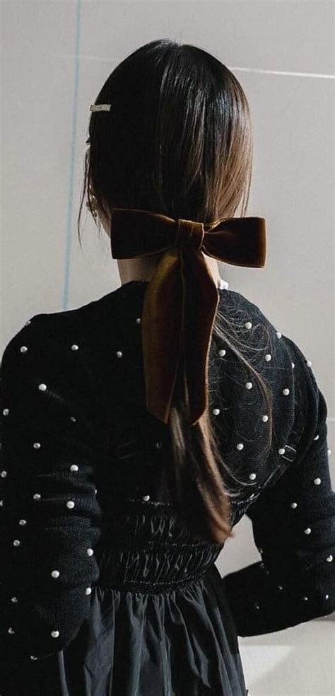 A Trendy Collection Of Hairstyles Adorned With Chic Bows Brown Velvet