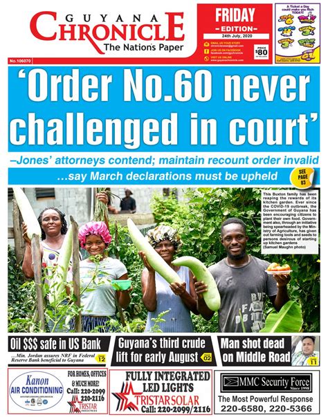 Guyanachronicleepaper07242020 By Guyana Chronicle Issuu