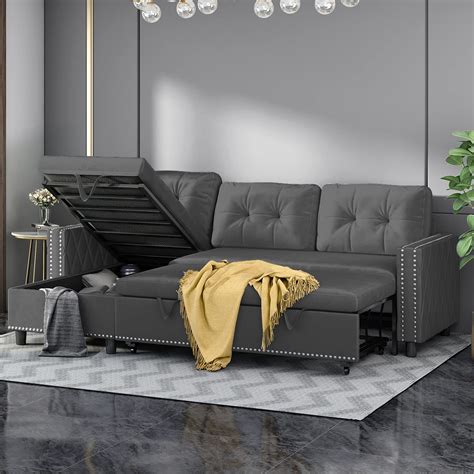 Buy Balus Reversible Sectional Er Sofa With Chaise Velvet Upholstered L Shape Er Sectional Sofa