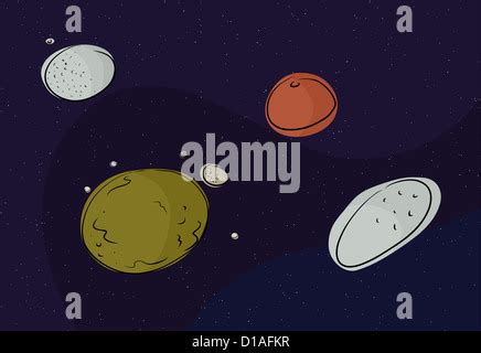 Haumea and moons, illustration. Haumea is a dwarf planet in the Kuiper ...