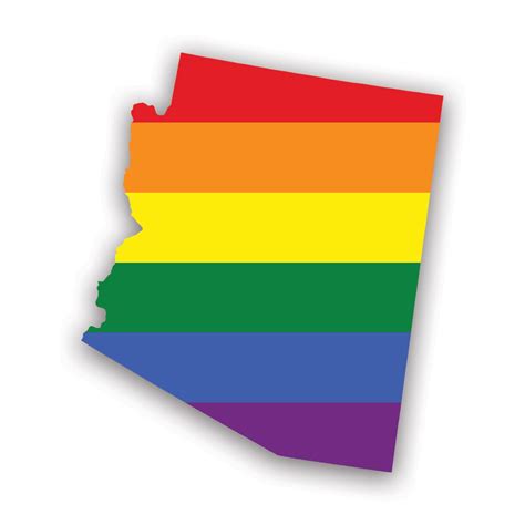 Arizona State Shaped Gay Pride Rainbow Flag Sticker Decal Self