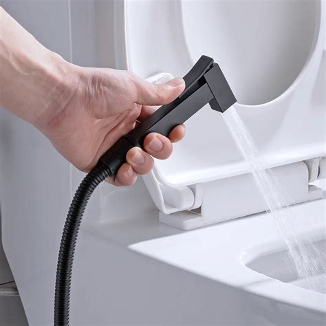 Solid Brass Square Black Bidet Sprayer Bathroom Toilet Handheld Shower